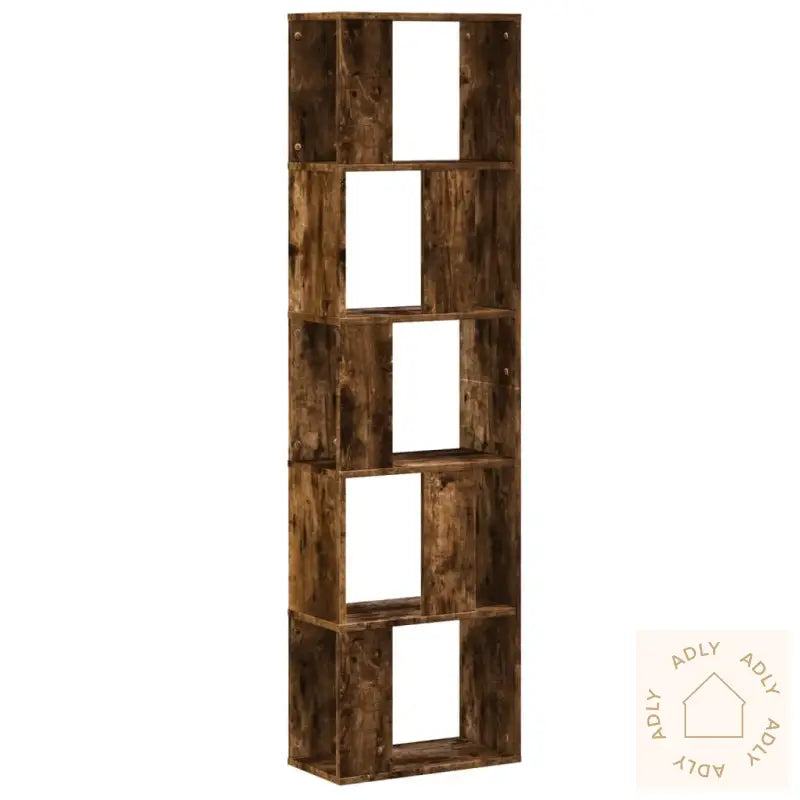 Bokhylle 5 Etasjer Røkt Eik 45X23,5X162,5 Cm Konstruert Tre