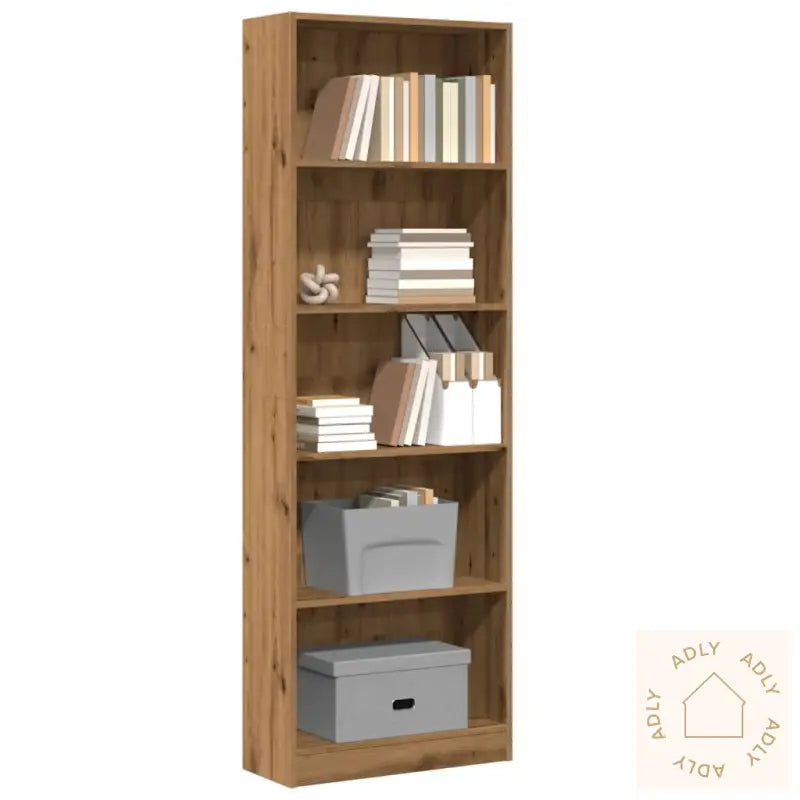 Bokhylle Artisan Eik 60X24X176 Cm Konstruert Tre