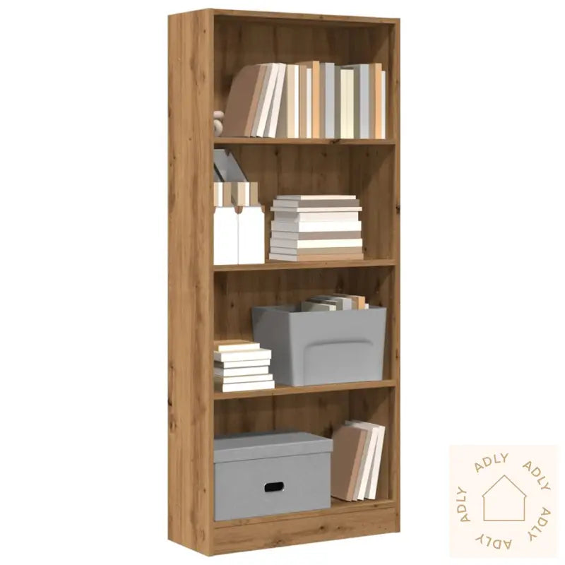 Bokhylle Artisan Eik 60X24X143 Cm Konstruert Tre