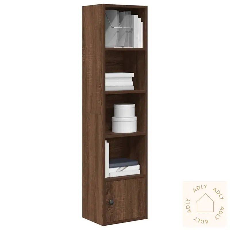 Bokhylle Brun Eik 31X24X127 Cm Konstruert Tre