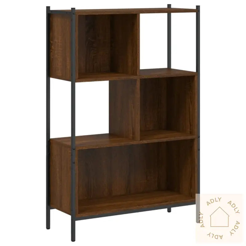 Bokhylle Brun Eik 72X28X109 Cm Konstruert Tre
