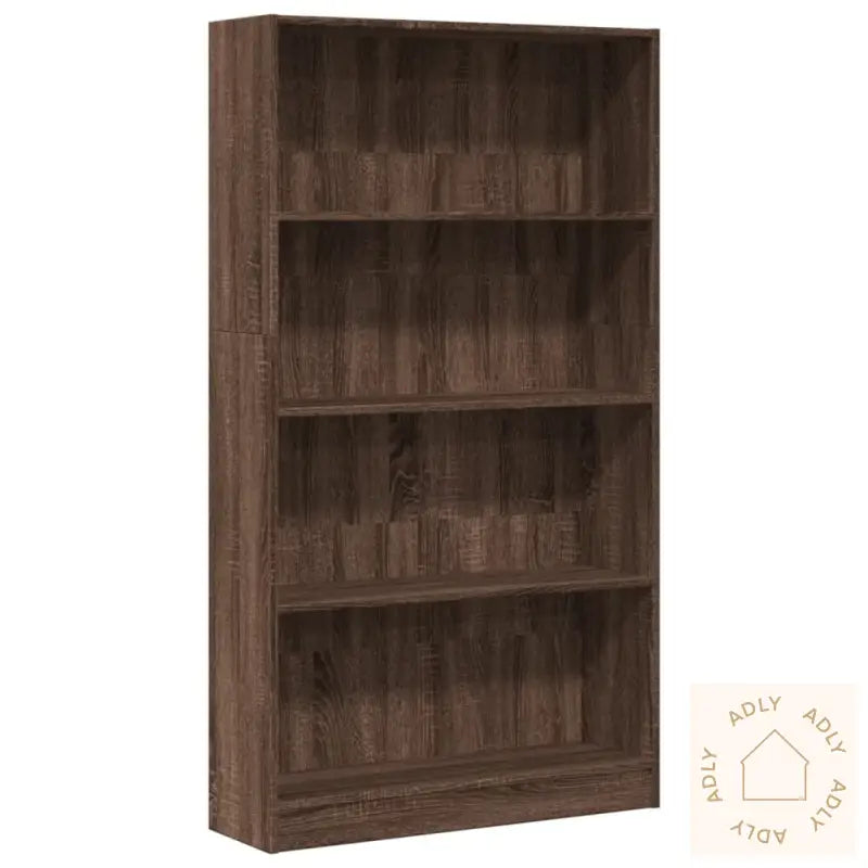 Bokhylle Brun Eik 80X24X143 Cm Konstruert Tre