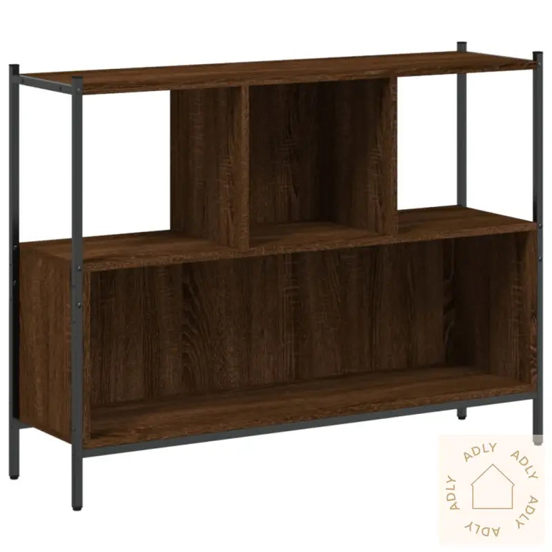 Bokhylle Brun Eik 102X28X77,5 Cm Konstruert Tre