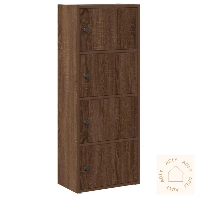 Bokhylle Brun Eik 40X24X102 Cm Konstruert Tre