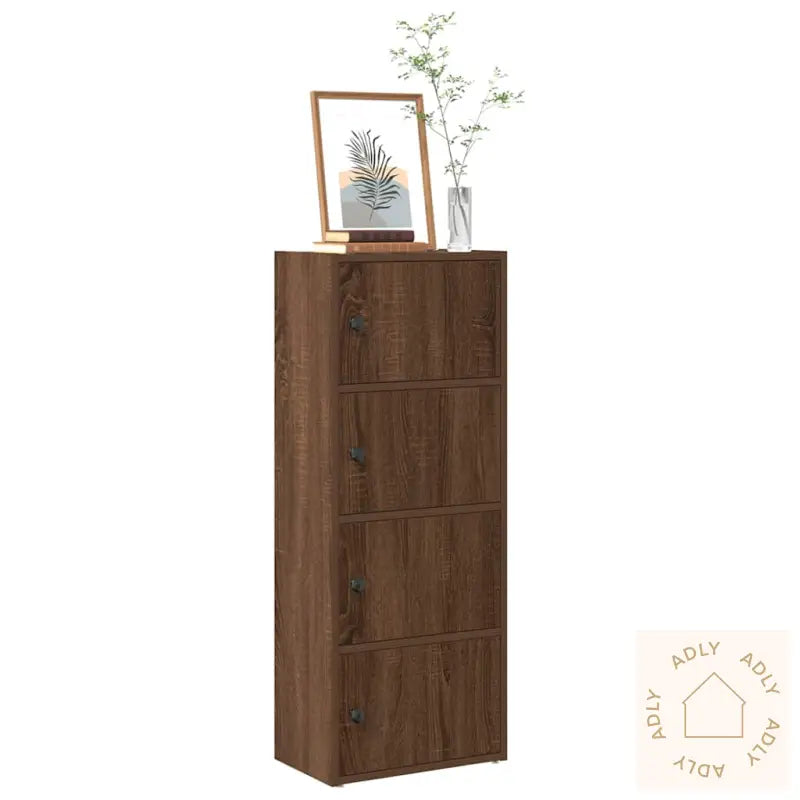 Bokhylle Brun Eik 40X24X102 Cm Konstruert Tre