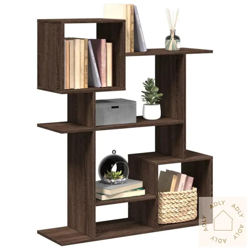 Romdeler Bokhylle Brun Eik 92X29X112 Cm Konstruert Tre