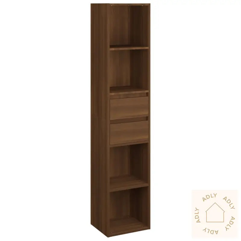 Bokhylle Brun Eik 36X30X171 Cm Konstruert Tre
