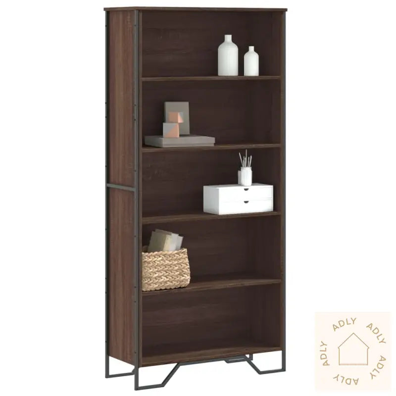 Bokhylle Brun Eik 80X31X169 Cm Konstruert Tre