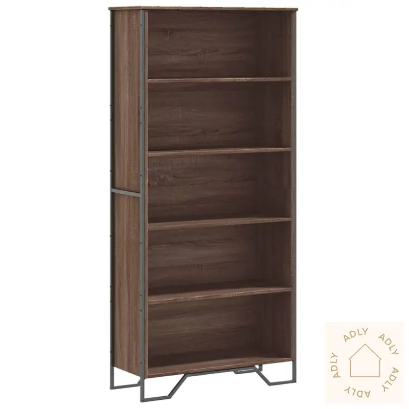 Bokhylle Brun Eik 80X31X169 Cm Konstruert Tre