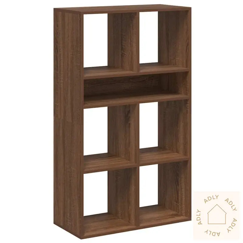 Bokhylle Brun Eik 66X31X112 Cm Konstruert Tre