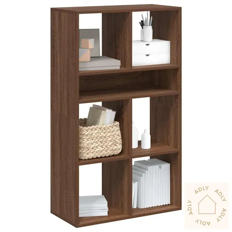 Bokhylle Brun Eik 66X31X112 Cm Konstruert Tre