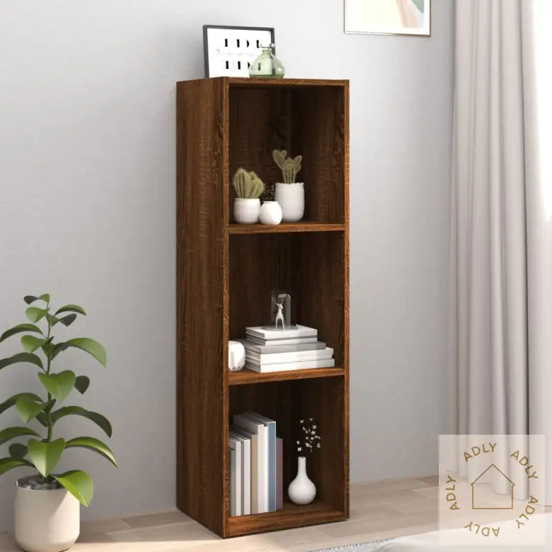 Bokhylle/Tv-Benk Brun Eik 36X30X114 Cm Konstruert Tre