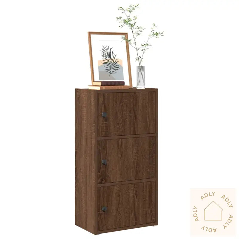 Bokhylle Brun Eik 40X24X77 Cm Konstruert Tre