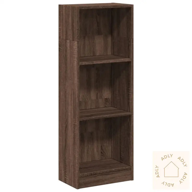 Bokhylle Brun Eik 40X24X109 Cm Konstruert Tre