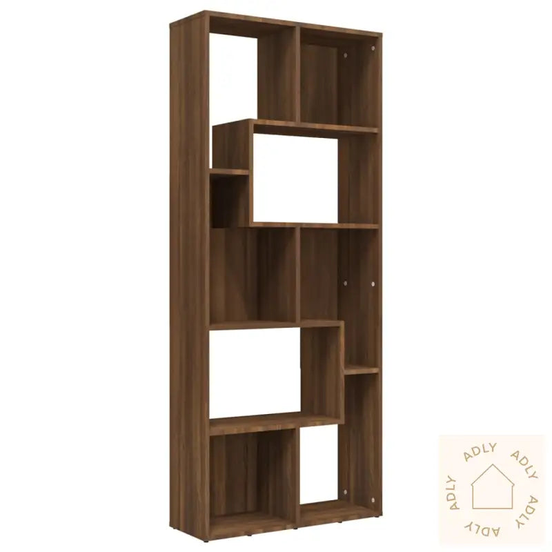 Bokhylle Brun Eik 67X24X161 Cm Konstruert Tre