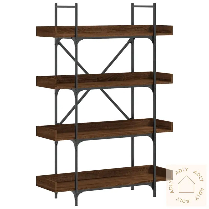 Bokhylle 3 Etasjer Brun Eik 100X33X145,5 Cm Konstruert Tre