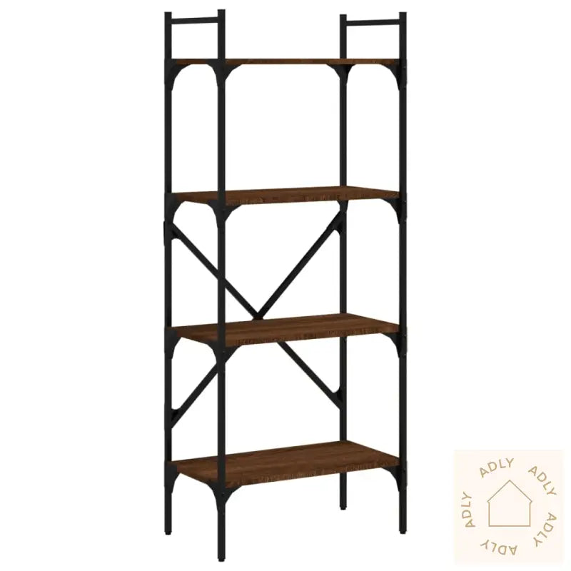 Bokhylle 4 Etasjer Brun Eik 56X31,5X138,5 Cm Konstruert Tre
