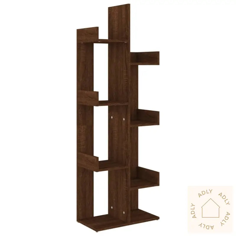 Bokhylle 48X25,5X140 Cm Brun Eik Konstruert Tre