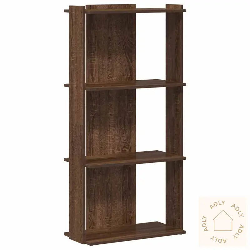 Bokhylle 3 Etasjer Brun Eik 60X30X120 Cm Konstruert Tre
