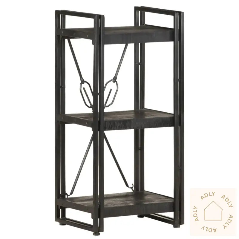 Bokhylle 3 Etasjer Svart 40X30X80 Cm Heltre Mango