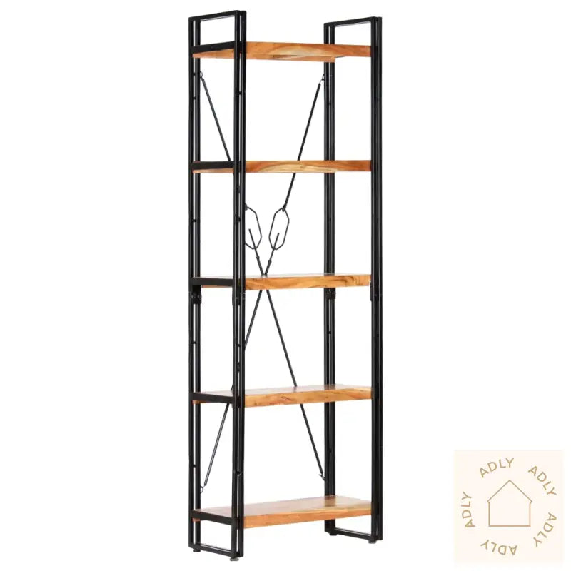 Bokhylle 5 Etasjer 60X30X180 Cm Heltre Akasie