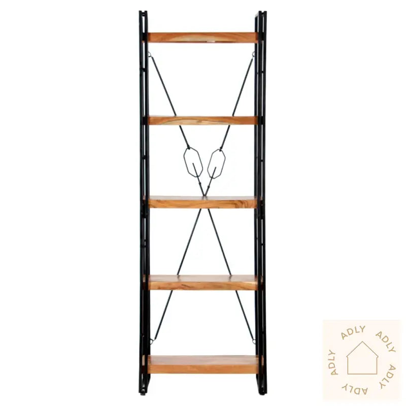Bokhylle 5 Etasjer 60X30X180 Cm Heltre Akasie