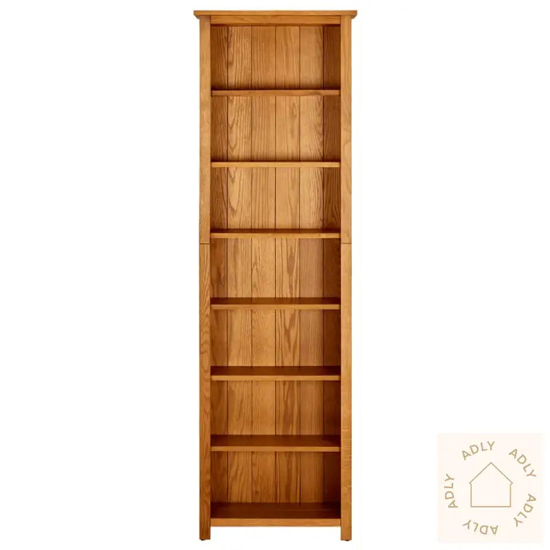 Bokhylle 7 Etasjer 60X22X200 Cm Heltre Eik