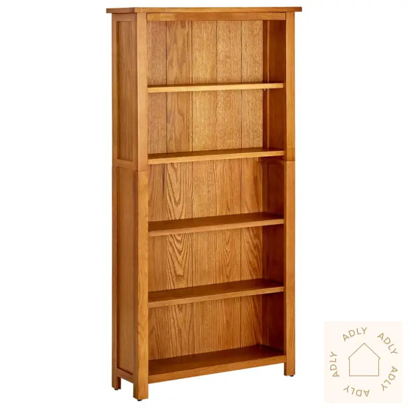 Bokhylle 5 Etasjer 70X22X140 Cm Heltre Eik