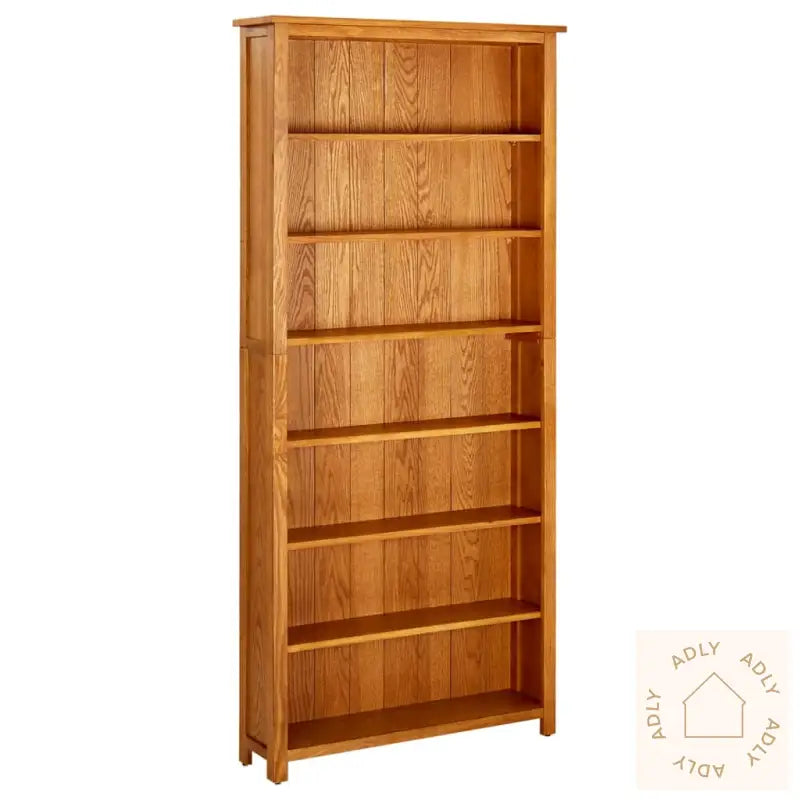 Bokhylle 7 Etasjer 90X22,5X200 Cm Heltre Eik