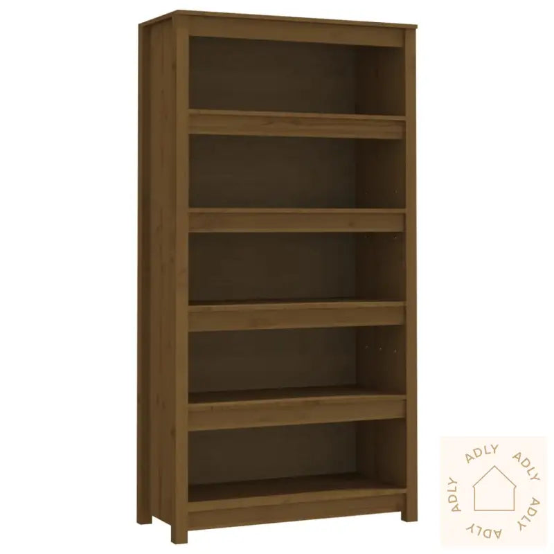Bokhylle Honningbrun 80X35X154 Cm Heltre Furu