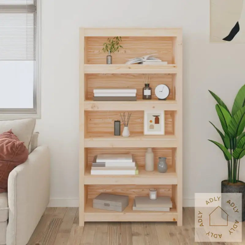 Bokhylle 80X35X154 Cm Heltre Furu