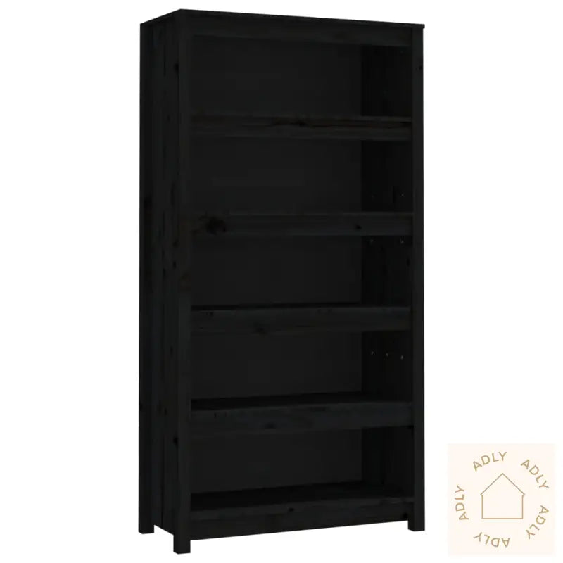 Bokhylle Svart 80X35X154 Cm Heltre Furu