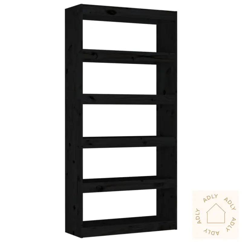 Bokhylle/Romdeler Svart 80X30X167,4 Cm Heltre Furu