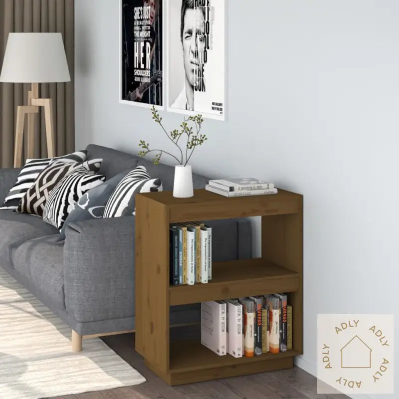 Bokhylle Honningbrun 60X35X71 Cm Heltre Furu