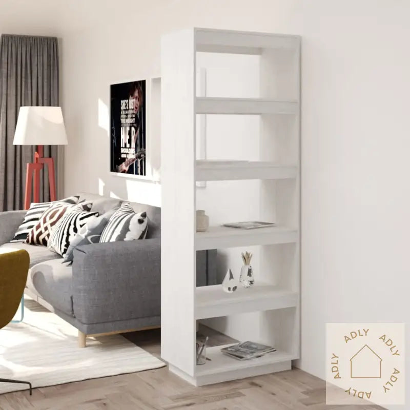 Bokhylle/Romdeler Hvit 60X35X167 Cm Heltre Furu