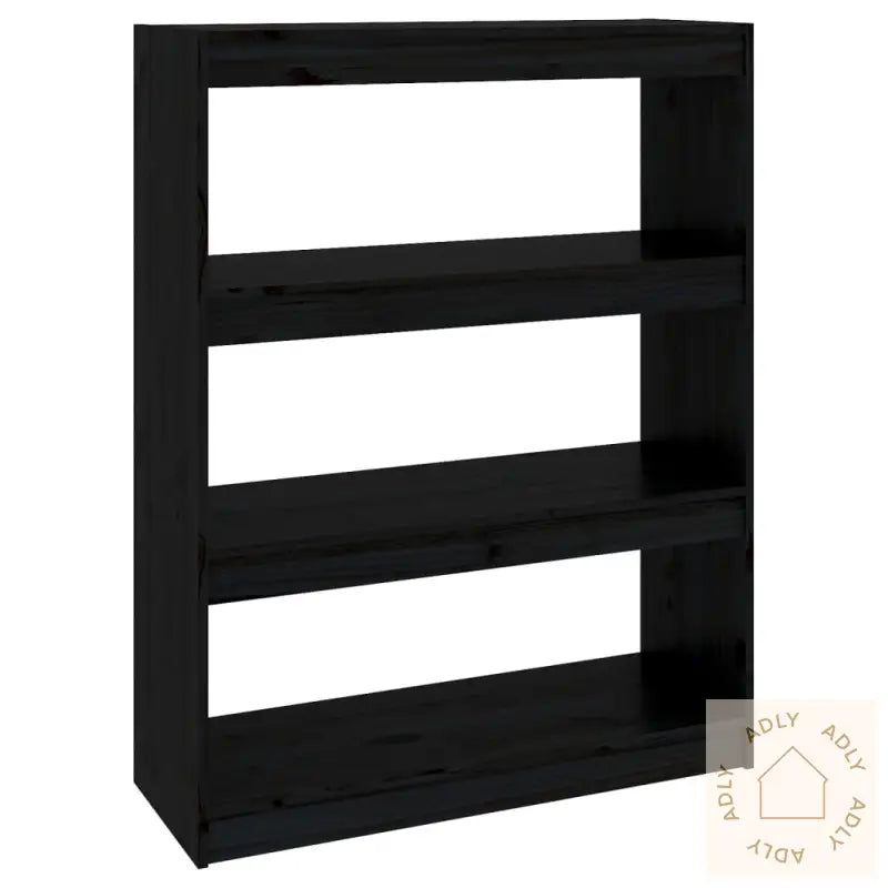 Bokhylle/Romdeler Svart 80X30X103,5 Cm Heltre Furu