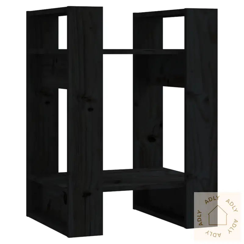 Bokhylle/Romdeler Svart 41X35X57 Cm Heltre Furu