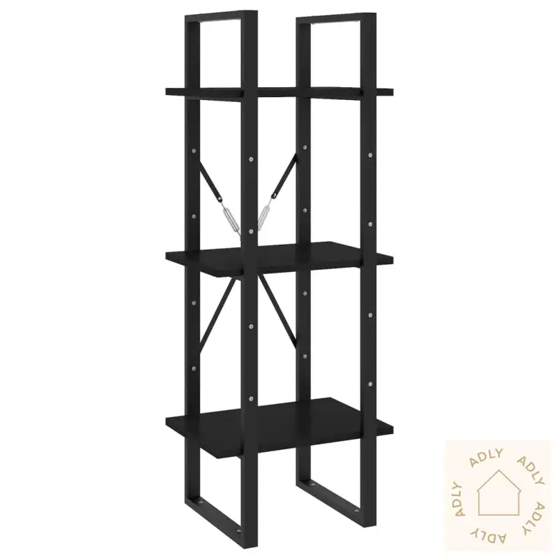 Bokhylle 3 Nivåer Svart 40X30X105 Cm Heltre Furu