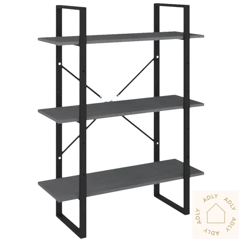 Bokhylle i heltre furu med svart metallramme, perfekt for moderne møbler til hjemmet