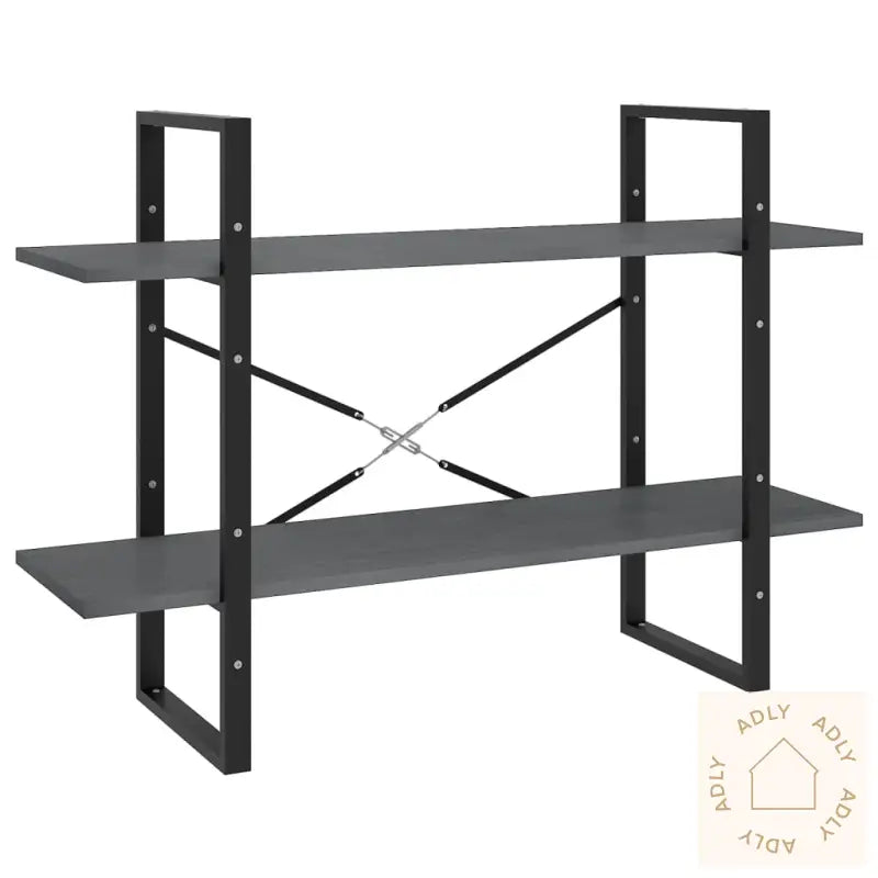 Bokhylle 2 Nivåer Grå 100X30X70 Cm Heltre Furu