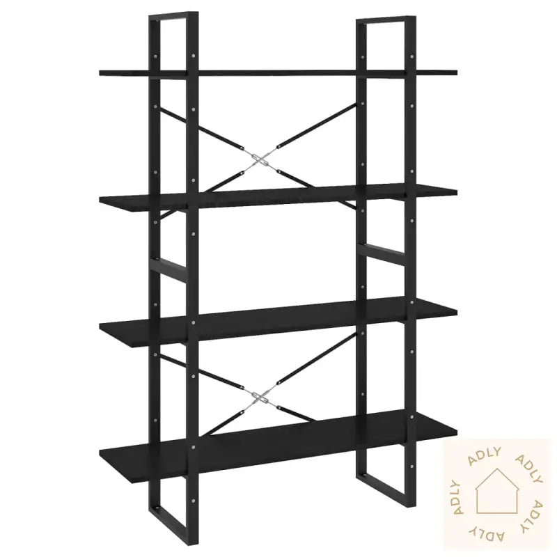 Bokhylle 4 Nivåer Svart 100X30X140 Cm Heltre Furu
