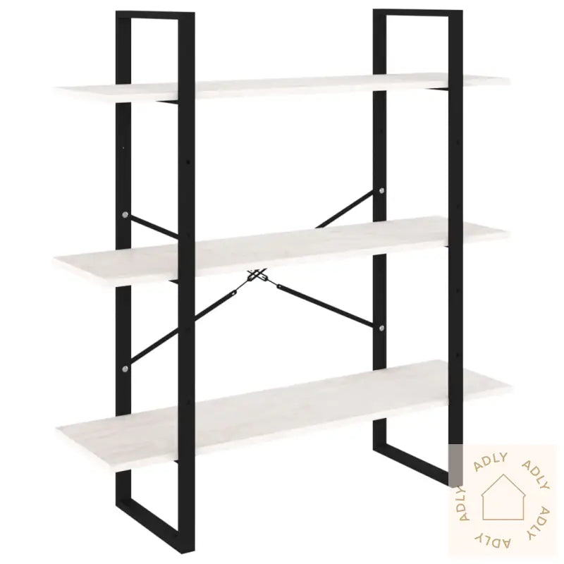 Bokhylle 3 Nivåer Hvit 100X30X105 Cm Heltre Furu