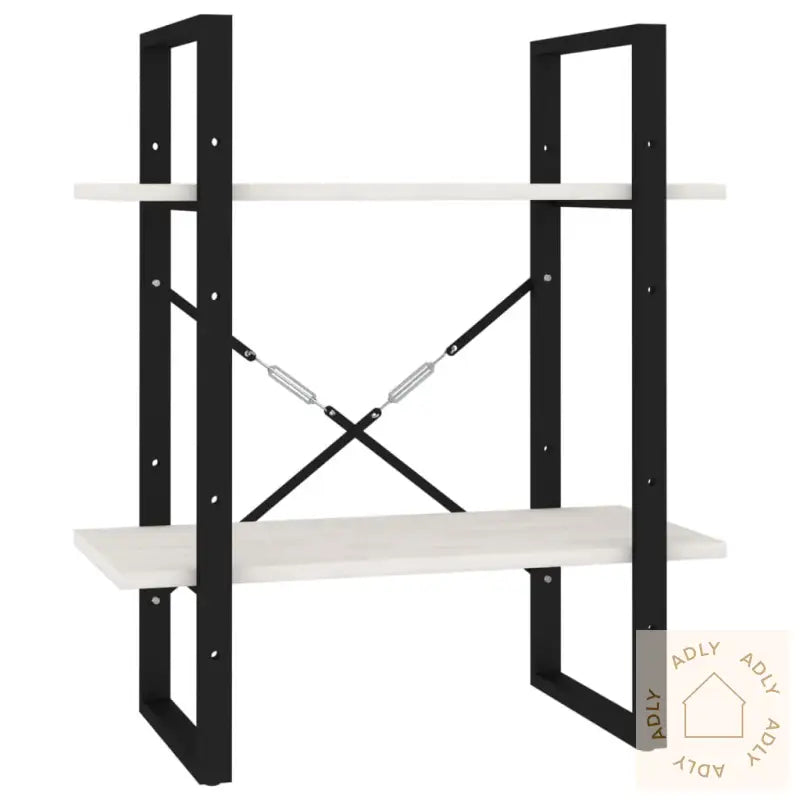 Bokhylle 2 Nivåer Hvit 60X30X70 Cm Heltre Furu