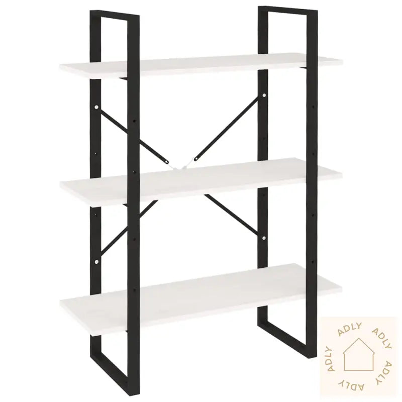 Bokhylle 3 Nivåer Hvit 80X30X105 Cm Heltre Furu