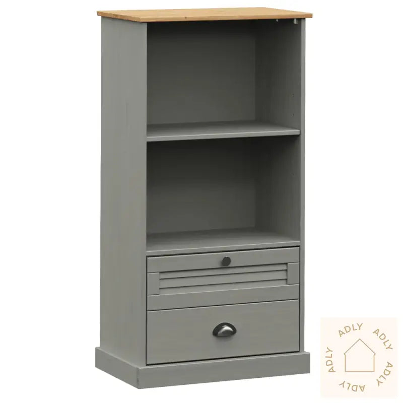 Bokhylle Vigo Grå 60X35X114,5 Cm Heltre Furu