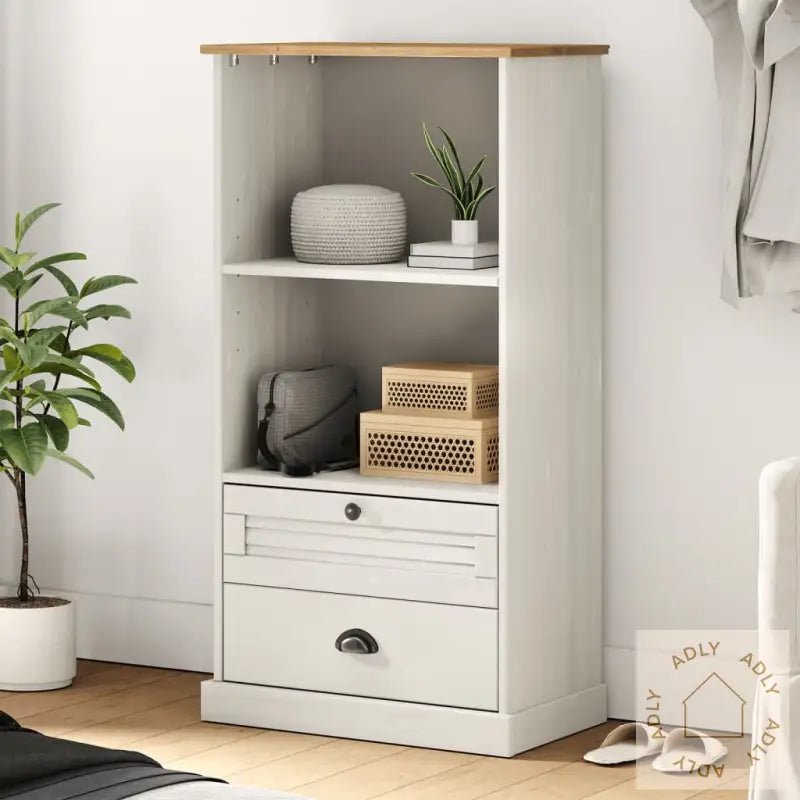 Bokhylle Vigo Hvit 60X35X114,5 Cm Heltre Furu