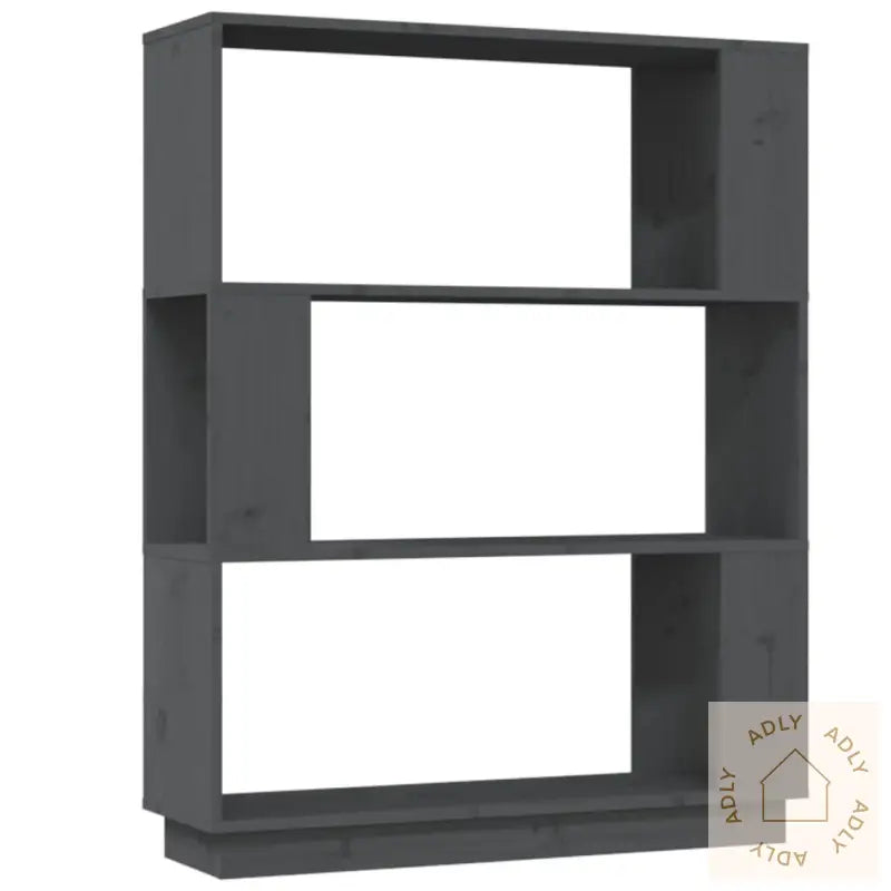 Bokhylle/Romdeler Grå 80X25X101 Cm Heltre Furu