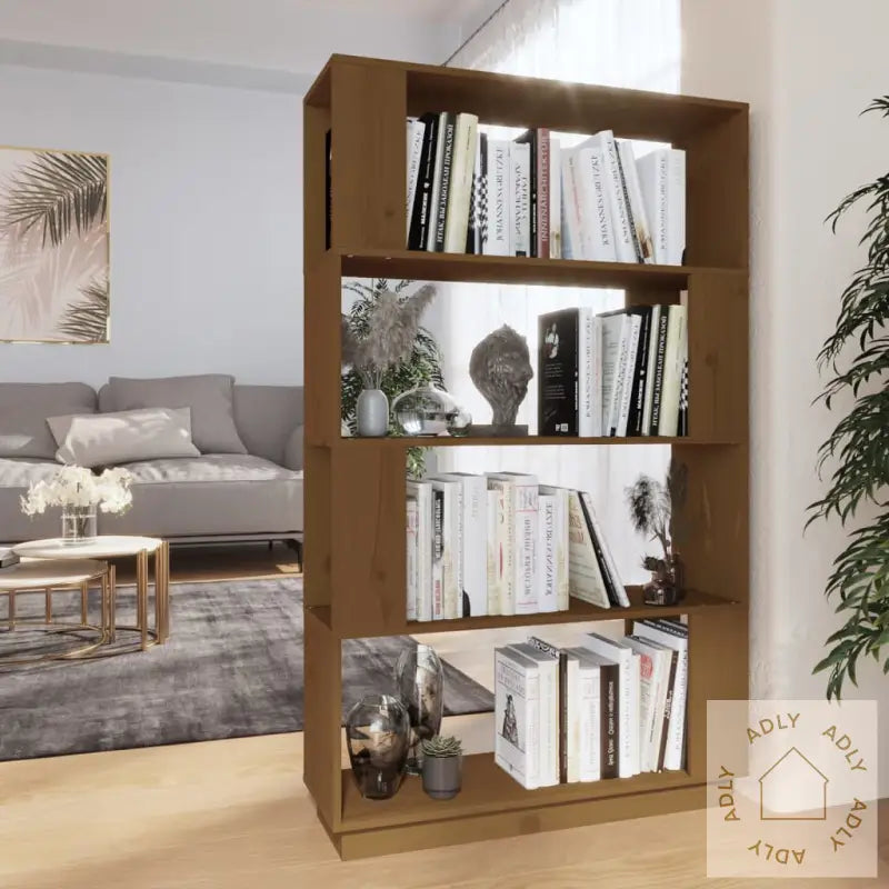 Bokhylle/Romdeler Honningbrun 80X25X132 Cm Heltre
