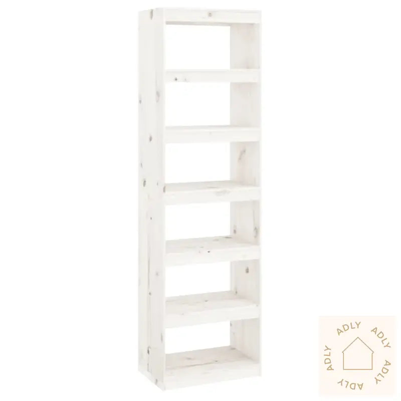 Bokhylle/Romdeler Hvit 60X30X199,5 Cm Heltre Furu