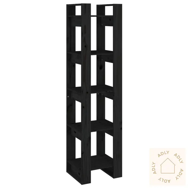 Bokhylle/Romdeler Svart 41X35X160 Cm Heltre Furu